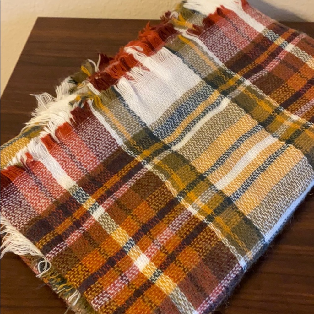 Blanket scarf with perfect fall colors.